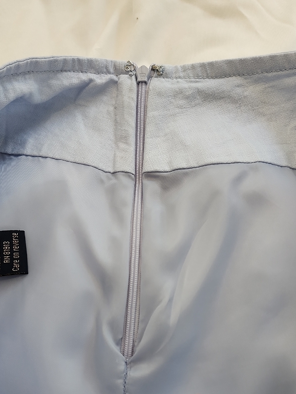 Herman Geist Linen A-line Skirt In Baby Blue - Picture 9 of 9